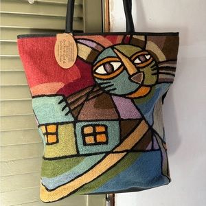 Art Studio Embroidered Leather Satchel-NWT-No longer available anywhere.